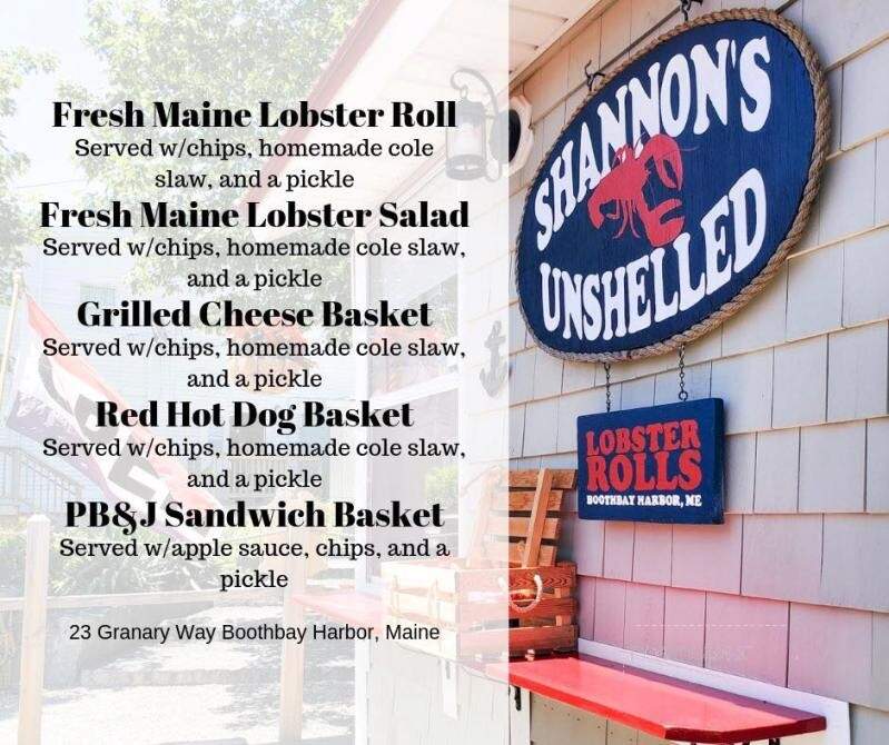 Shannon's Unshelled - Boothbay Harbor, ME menu_pic