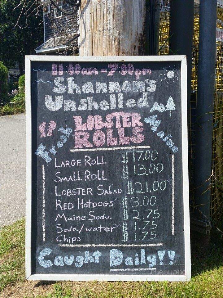 Shannon's Unshelled - Boothbay Harbor, ME menu_pic