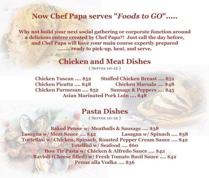 Chef Papa's Cafe - Daytona Beach, FL menu_pic