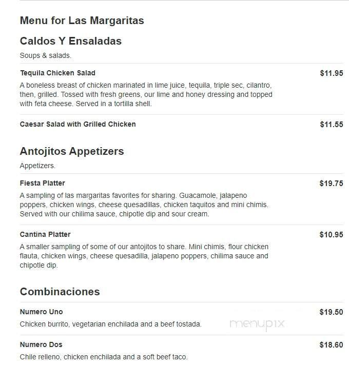 Las Margaritas - Davenport, IA menu_pic
