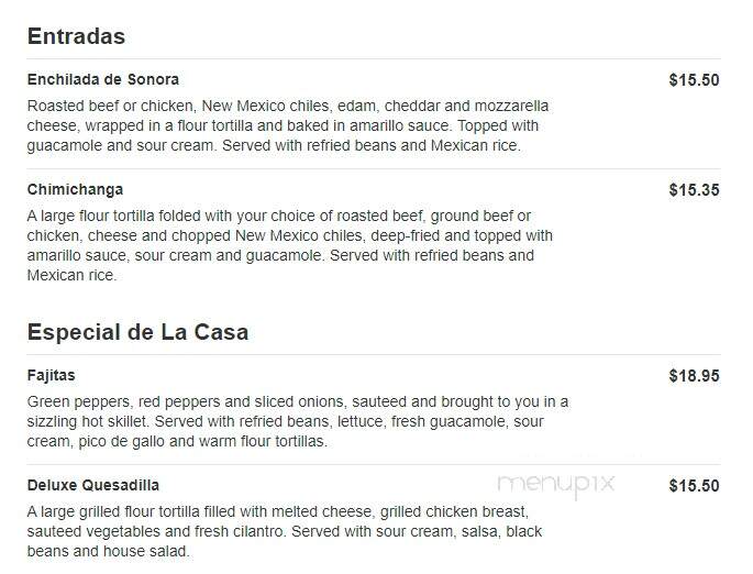 Las Margaritas - Davenport, IA menu_pic