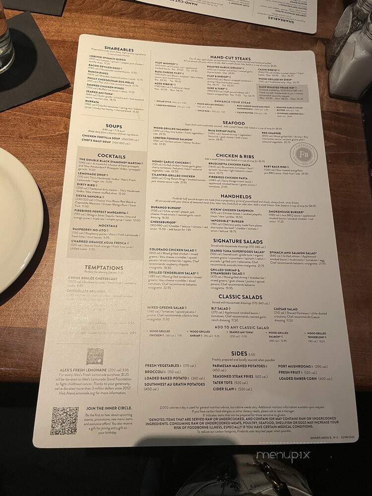 Firebirds Wood Fired Grill - Brentwood, TN menu_pic