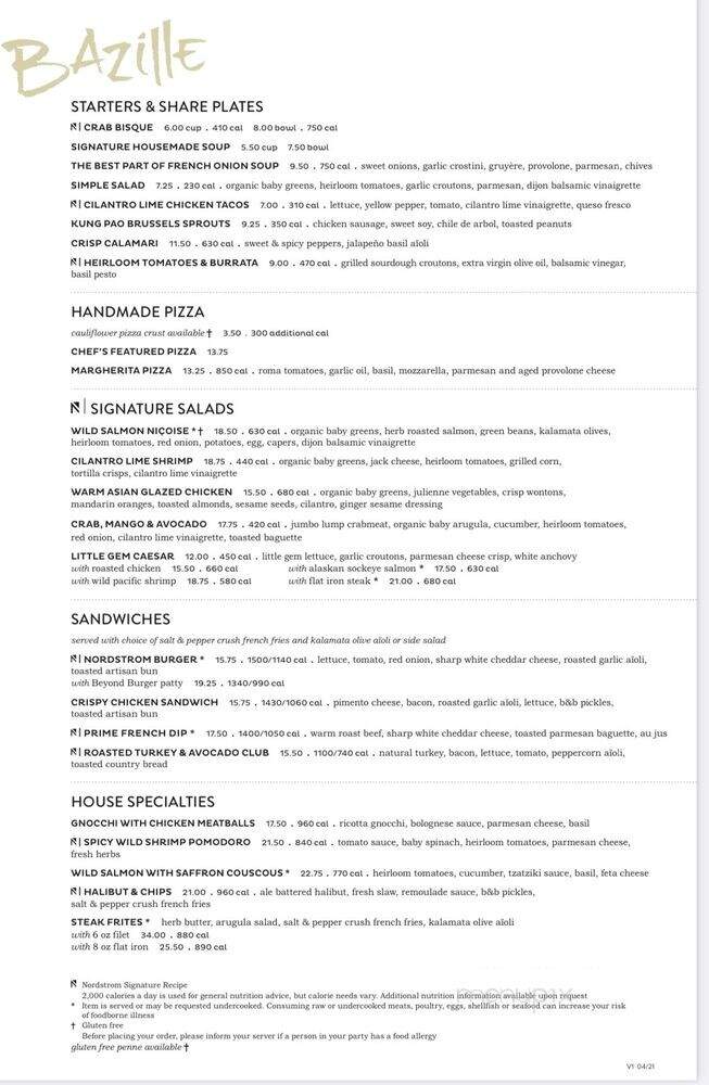 Bazille - Canoga Park, CA menu_pic