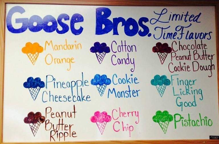 Goose Bros. Ice Cream - Shippensburg, PA menu_pic