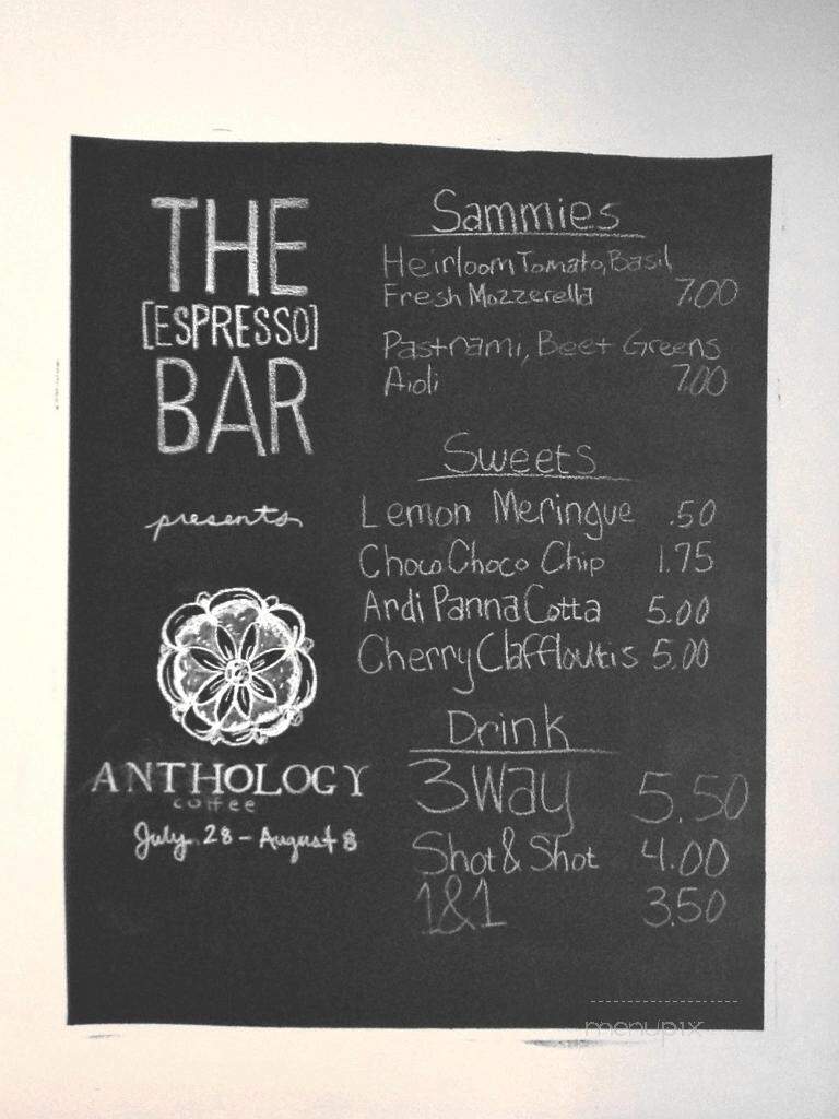 Anthology Coffee - Detroit, MI menu_pic