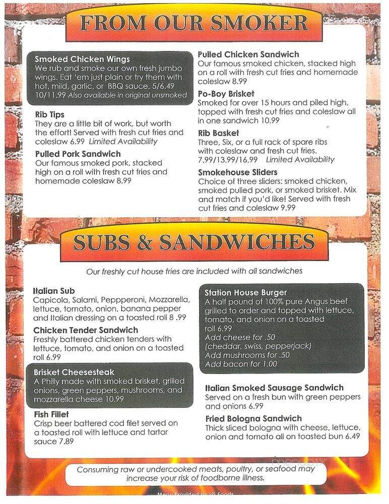 Station House 81 - Commercial Point, OH menu_pic
