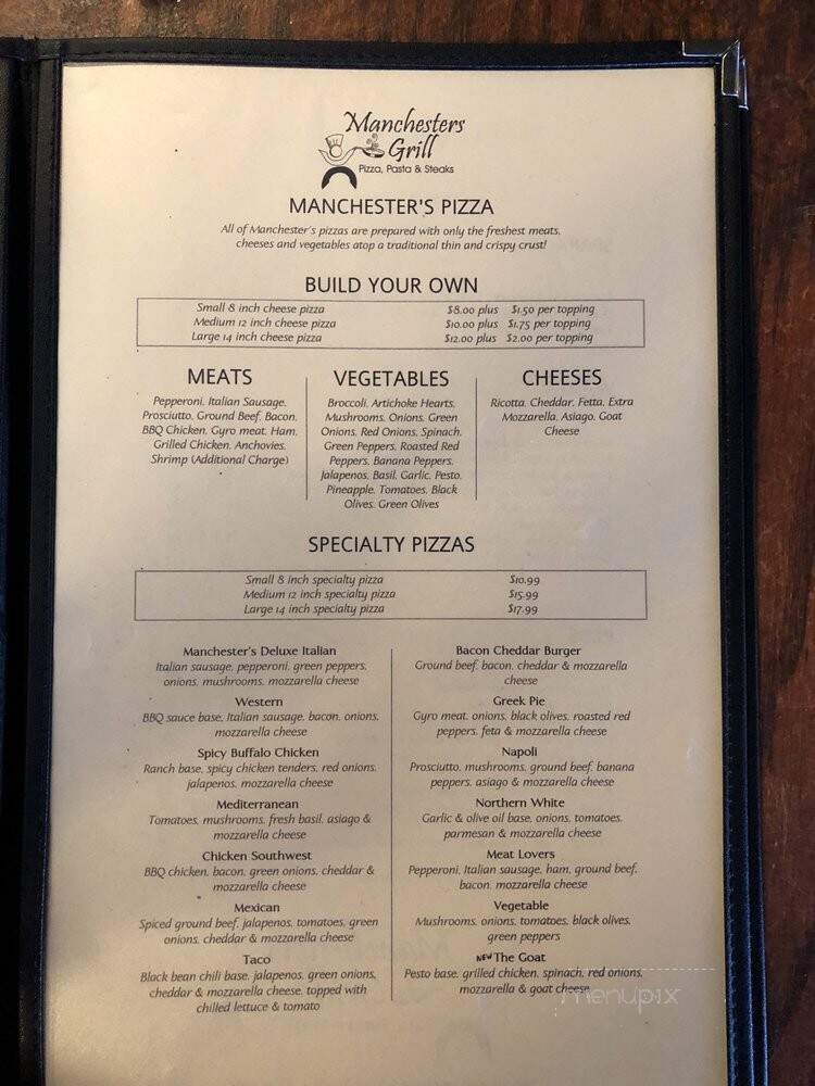 Manchester's Bar & Grill - Raleigh, NC menu_pic