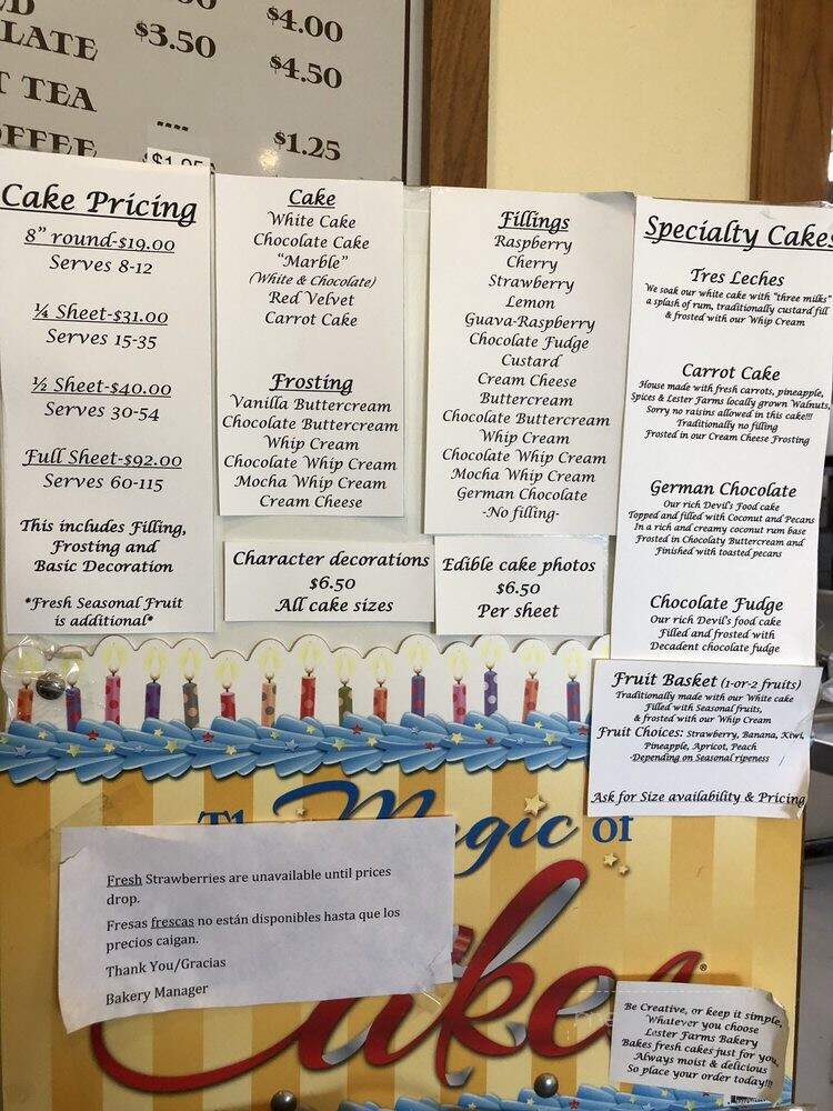 Lester Farms Bakery - Winters, CA menu_pic