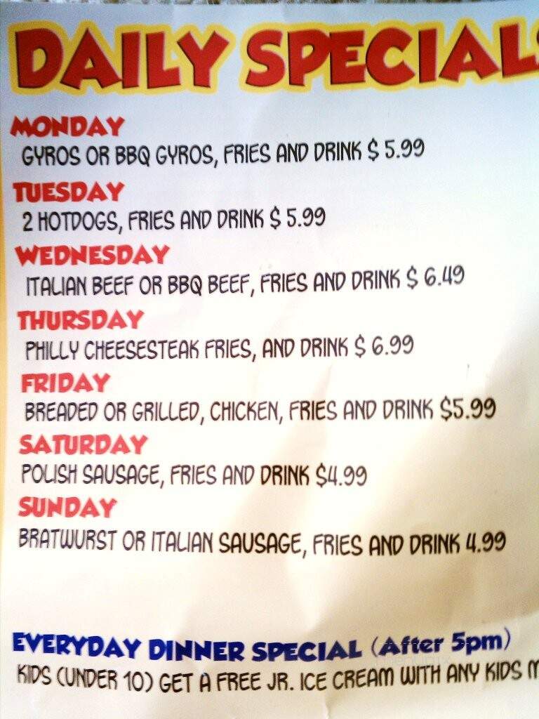 Droopy Hot Dogs - Winthrop Harbor, IL menu_pic