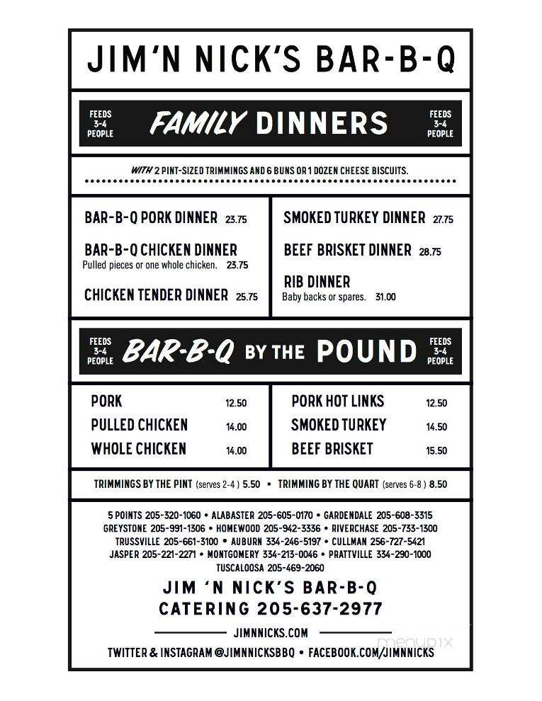 Jim 'N Nick's Bar-B-Q - Alabaster, AL menu_pic