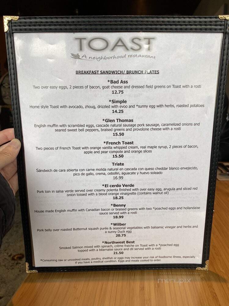 Toast - Portland, OR menu_pic