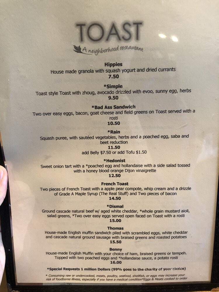 Toast - Portland, OR menu_pic