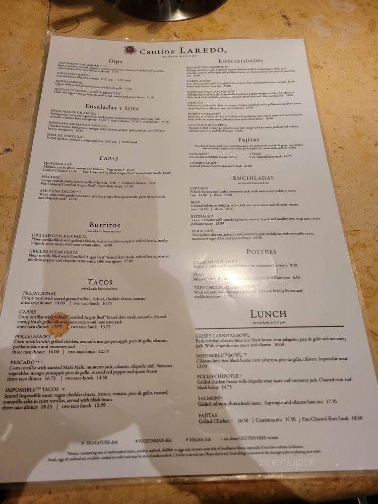 Cantina Laredo - Wesley Chapel, FL menu_pic