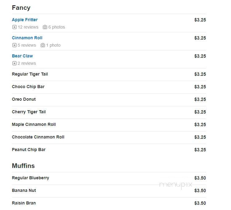 Rainbow Donuts - West Covina, CA menu_pic