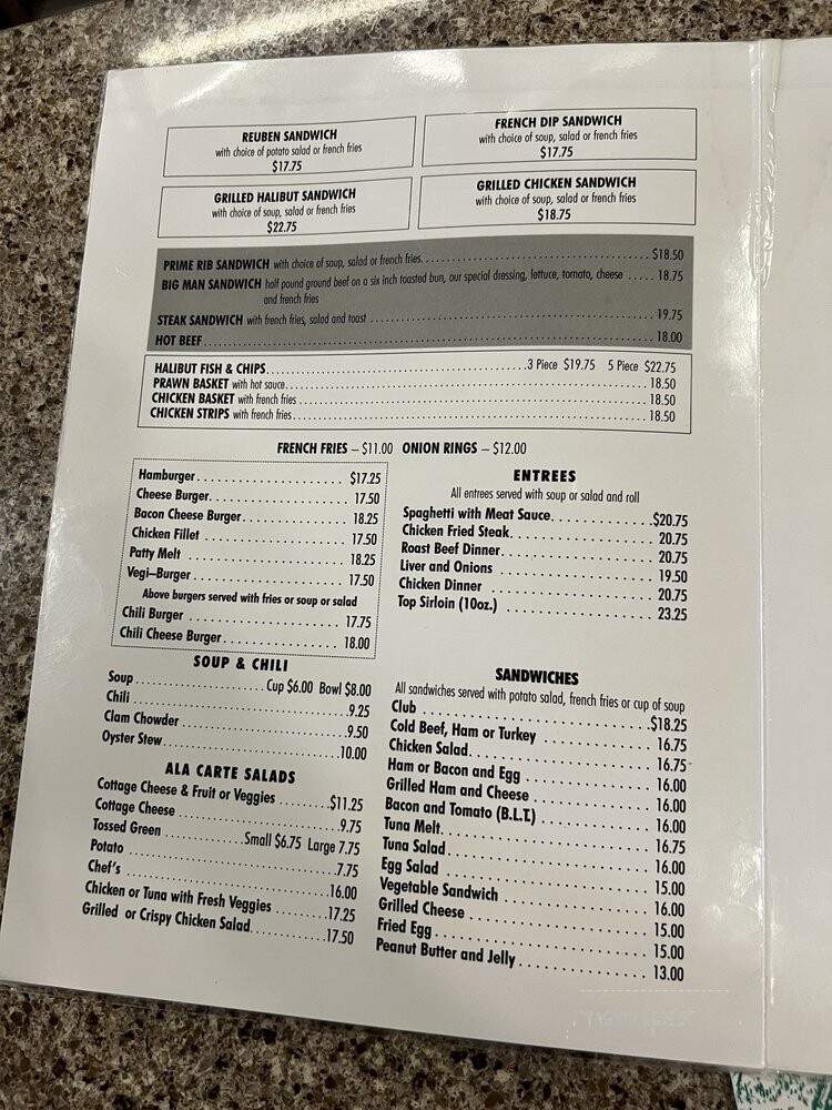 Huckleberry Inn - Government Camp, OR menu_pic