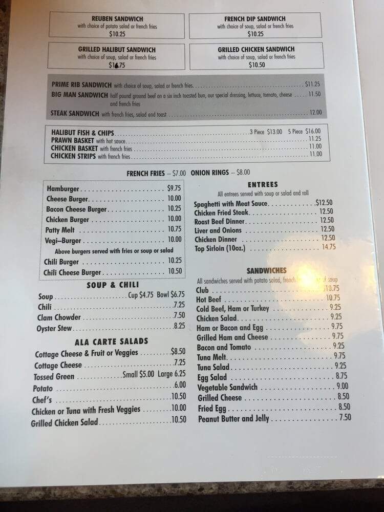 Huckleberry Inn - Government Camp, OR menu_pic