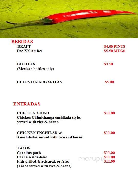 Risky Business Restaurant & Bar - Tucson, AZ menu_pic