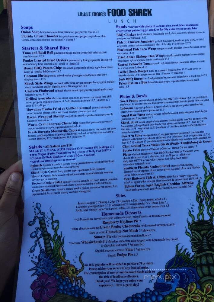 Food Shack - Jupiter, FL menu_pic