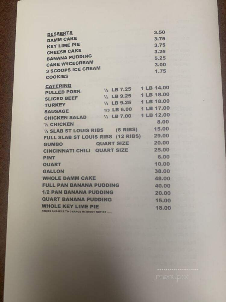 Rib Shack - Navarre, FL menu_pic