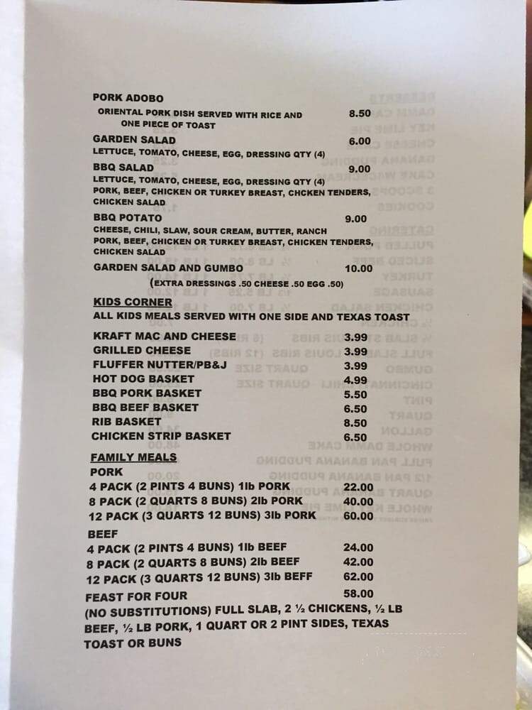 Rib Shack - Navarre, FL menu_pic