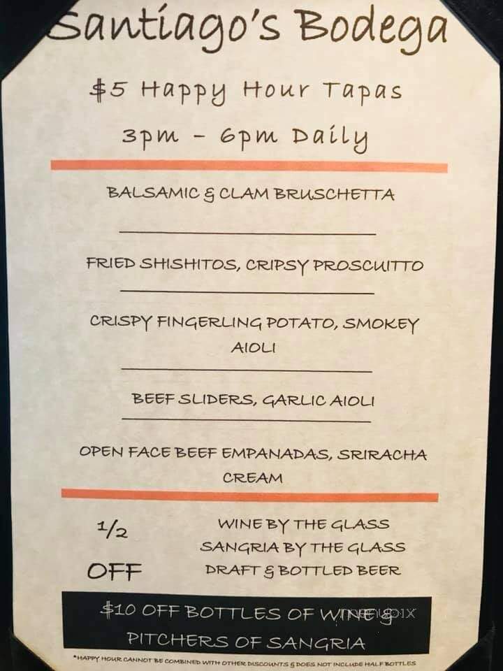 Santiago's Bodega - Key West, FL menu_pic