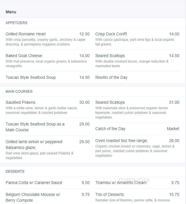 Markus' Wharfside Restaurant - Sooke, BC menu_pic