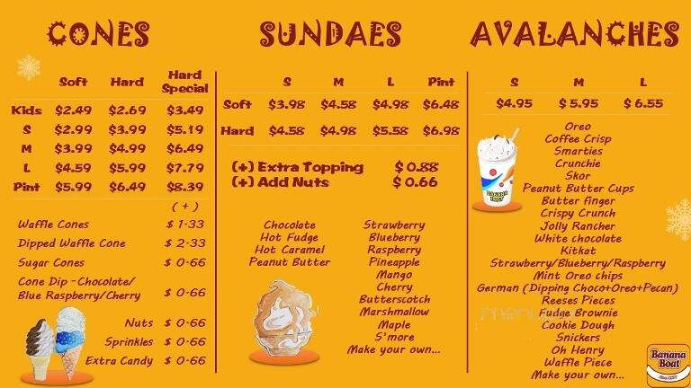 Banana Boat - Winnipeg, MB menu_pic