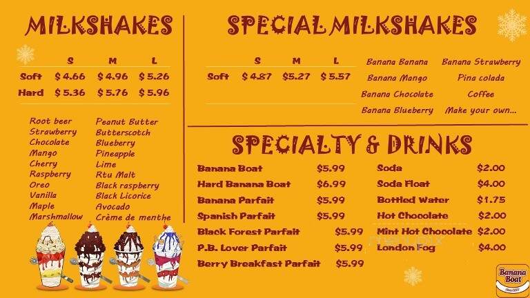 Banana Boat - Winnipeg, MB menu_pic