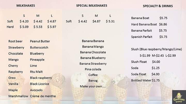 Banana Boat - Winnipeg, MB menu_pic