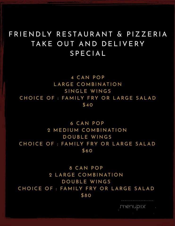 Friendly Restaurant & Pizzeria - Rockland, ON menu_pic