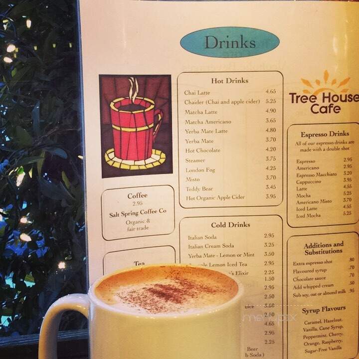 Tree House Cafe - Salt Spring Island, BC menu_pic