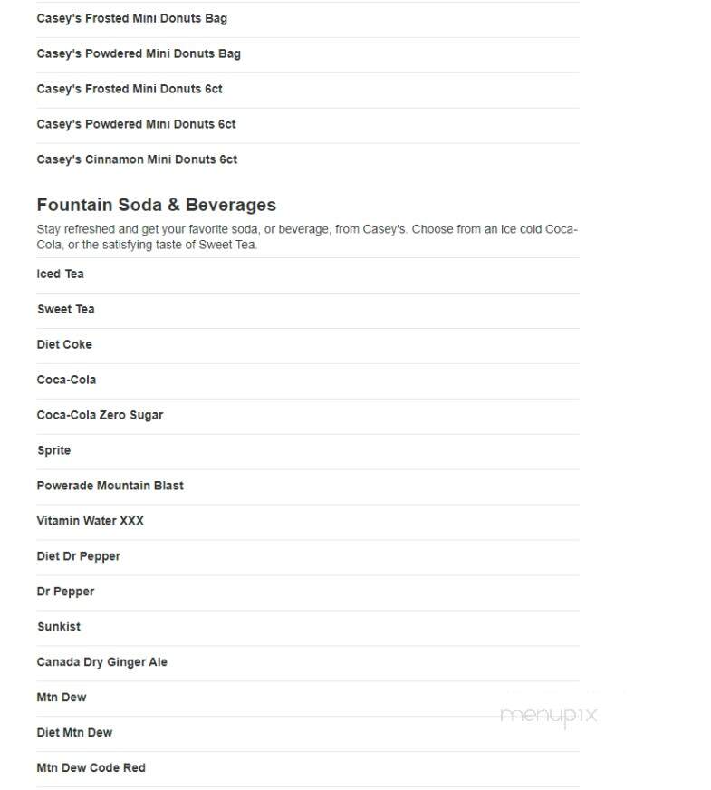 Casey's General Store - Coulterville, IL menu_pic