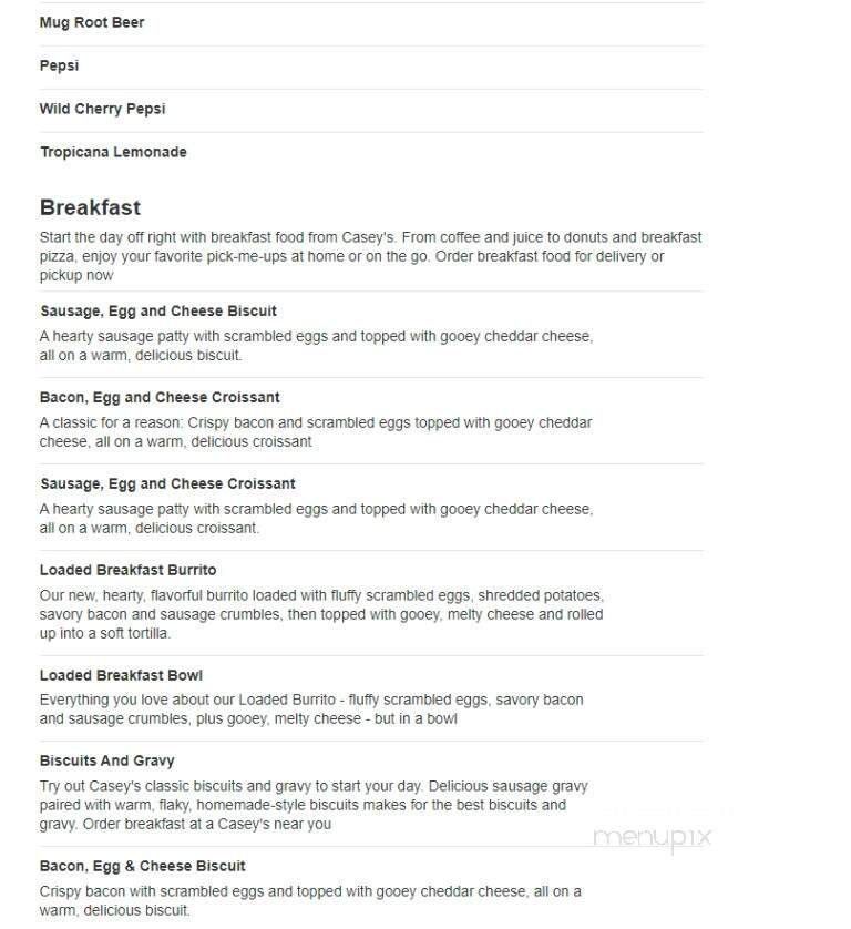 Casey's General Store - Coulterville, IL menu_pic