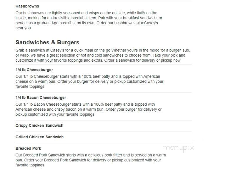 Casey's General Store - Coulterville, IL menu_pic