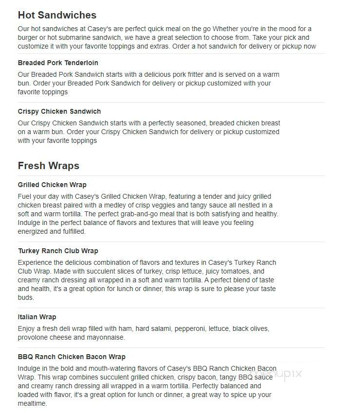 Casey's General Store - Coulterville, IL menu_pic