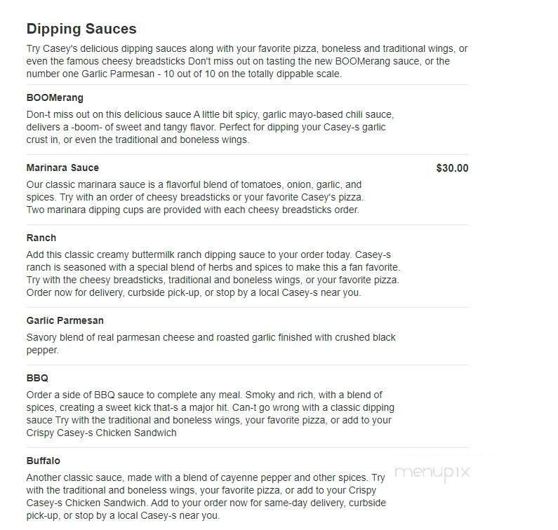 Casey's General Store - Coulterville, IL menu_pic