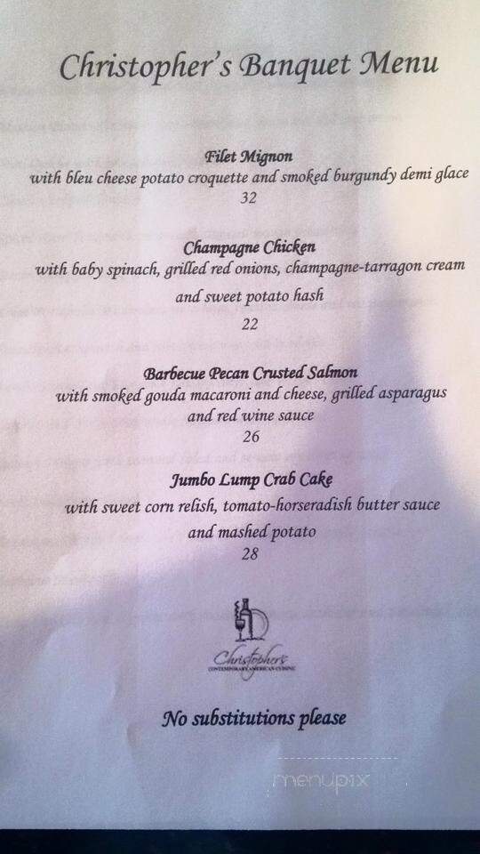 Christopher's Restaurant - Crofton, MD menu_pic