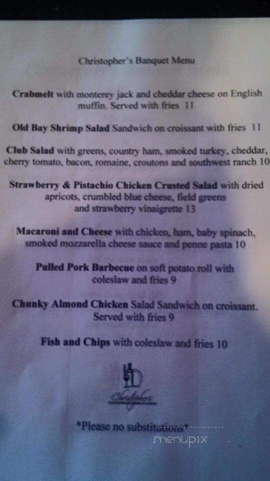 Christopher's Restaurant - Crofton, MD menu_pic