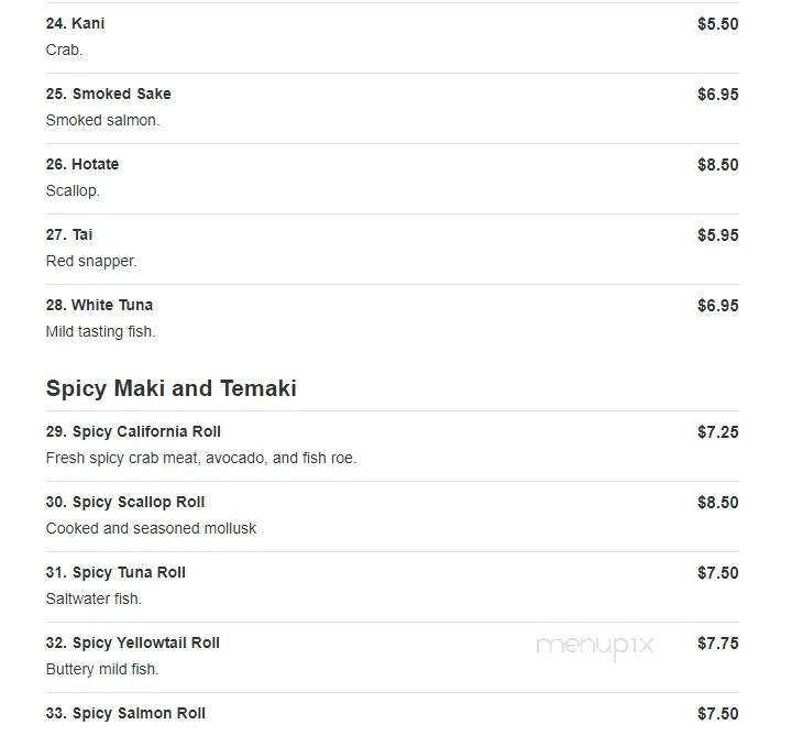 Sakura Japanese Steak-Seafood - Bel Air, MD menu_pic