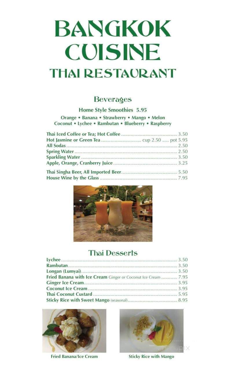 Bangkok Thai Cuisine - Hyannis, MA menu_pic