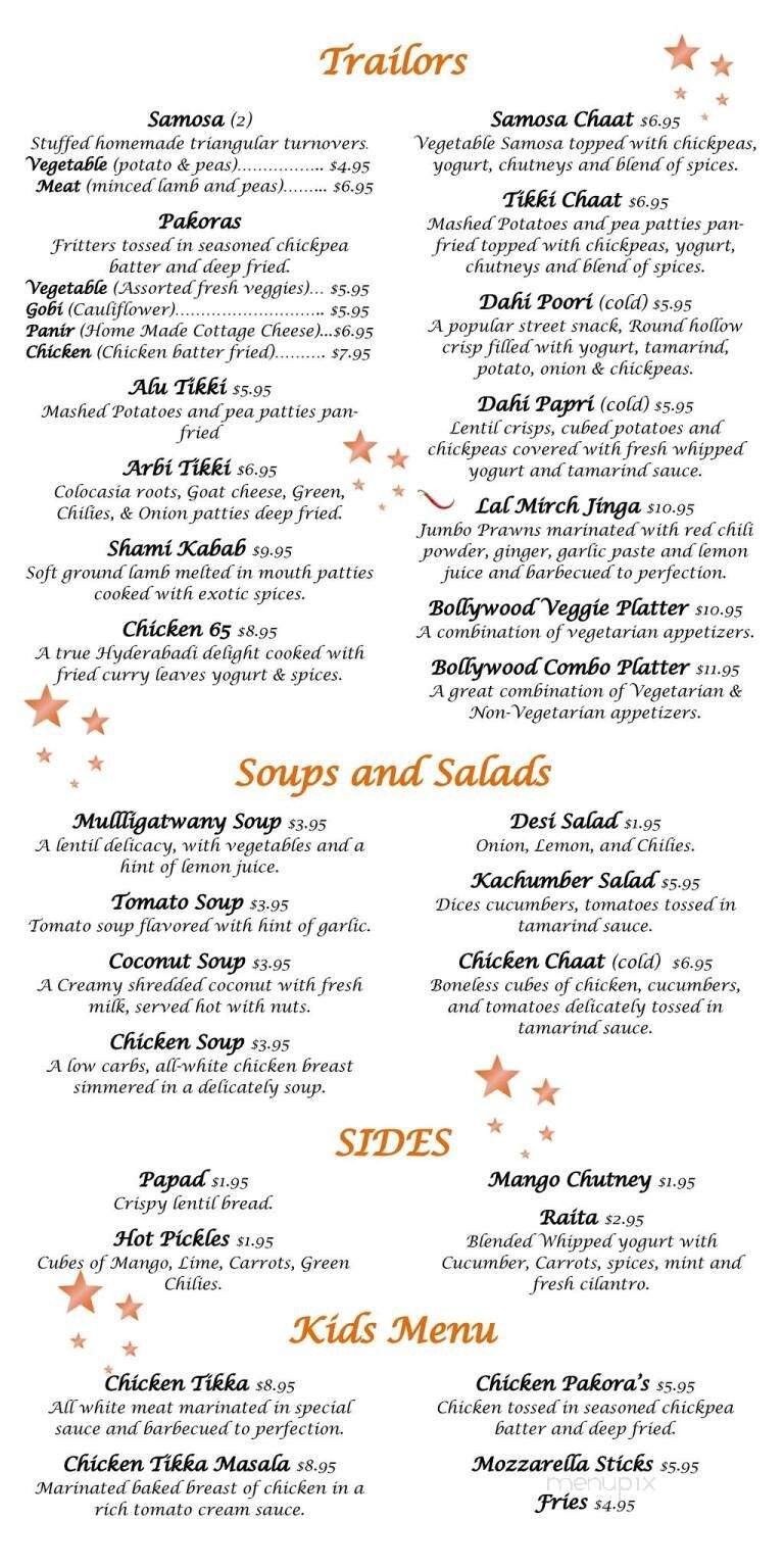 Bollywood Grill - Shrewsbury, MA menu_pic