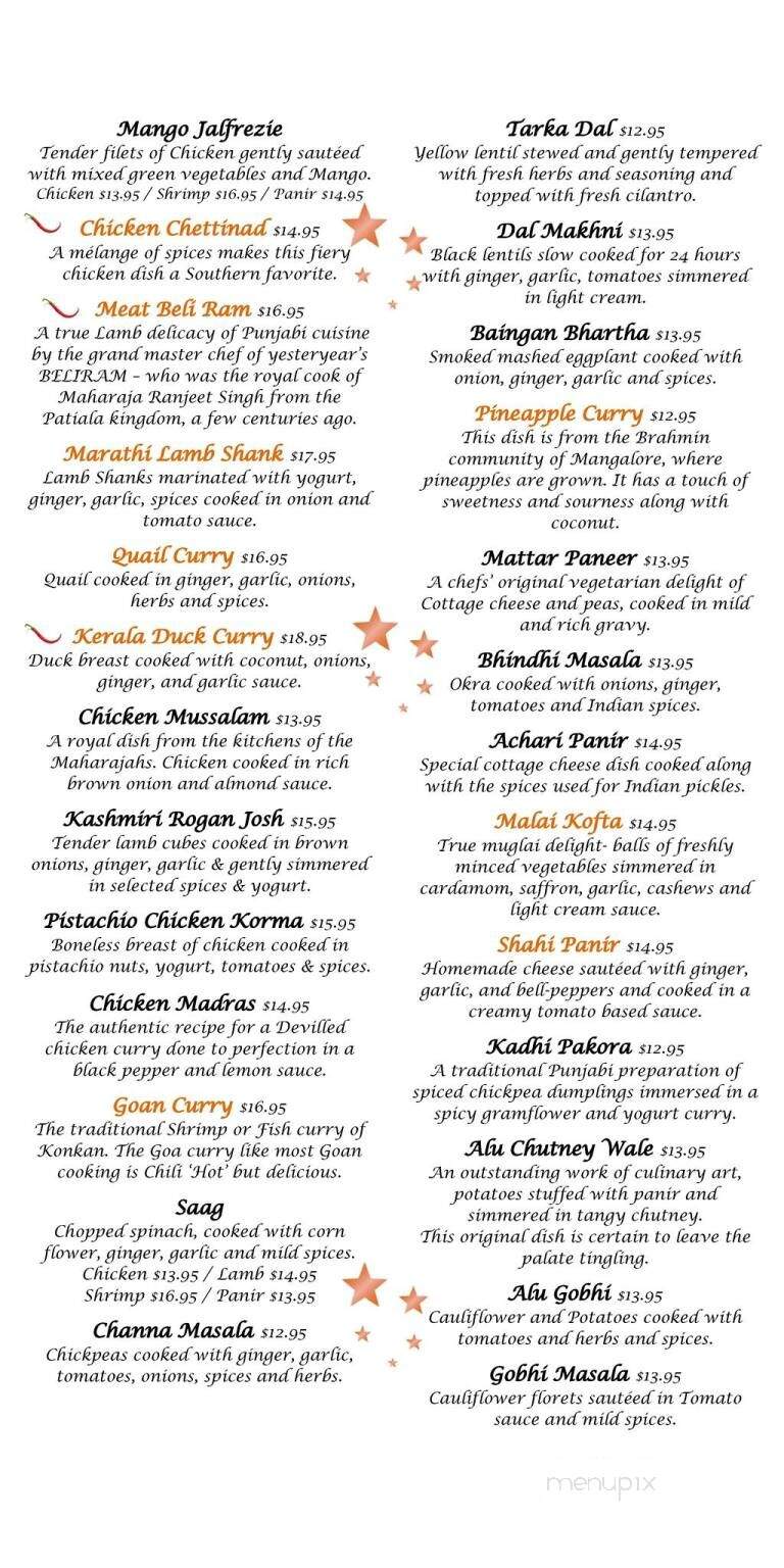 Bollywood Grill - Shrewsbury, MA menu_pic