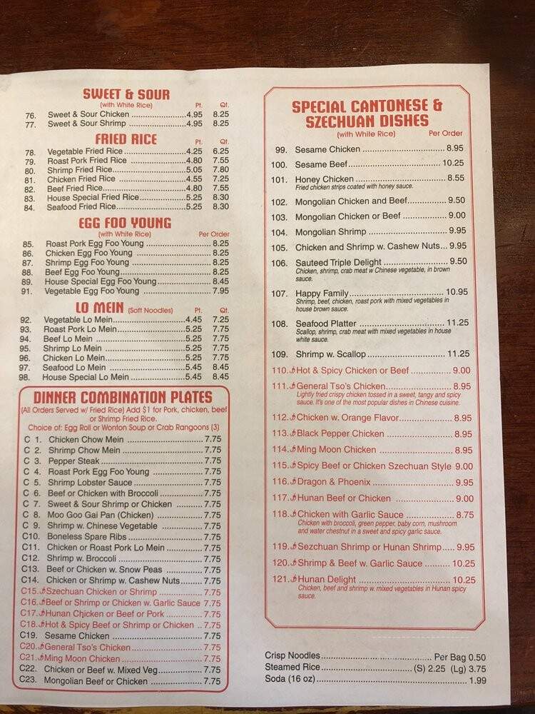 Ming Moon - Cartersville, GA menu_pic