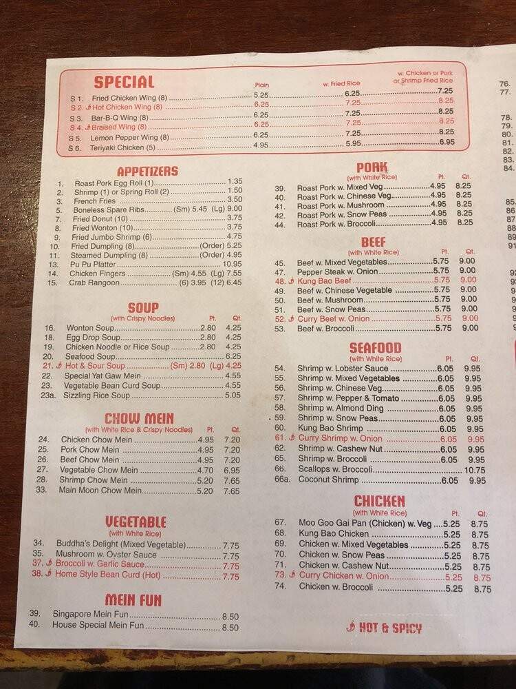 Ming Moon - Cartersville, GA menu_pic