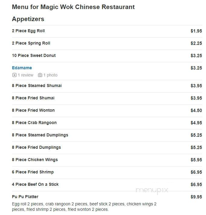Magic Wok Chinese Restaurant - Dahlonega, GA menu_pic