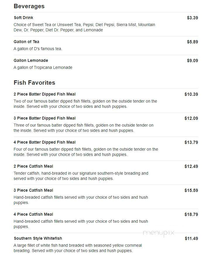 Captain D's Seafood - Douglas, GA menu_pic