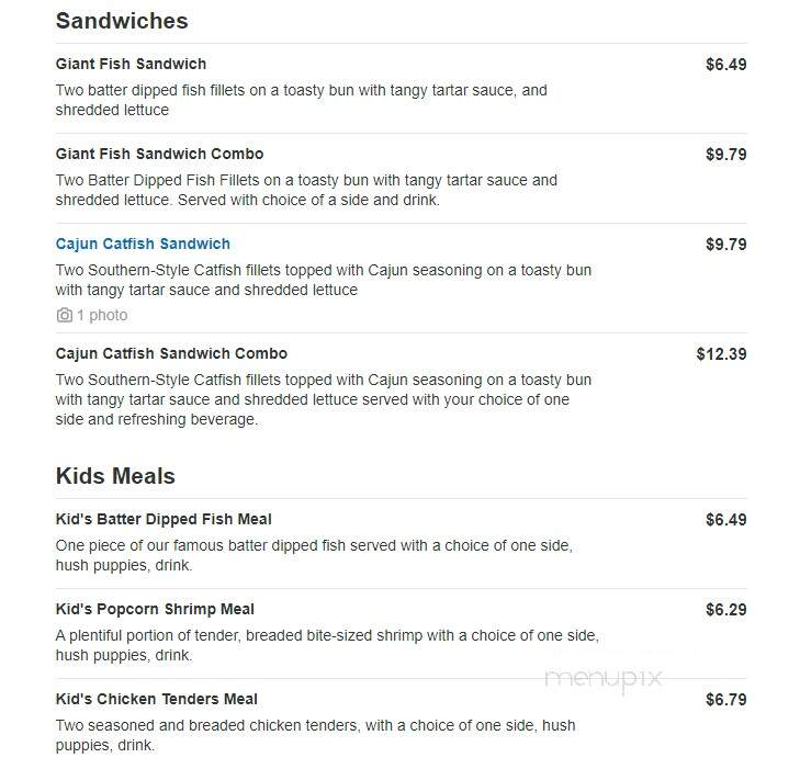 Captain D's Seafood - Douglas, GA menu_pic