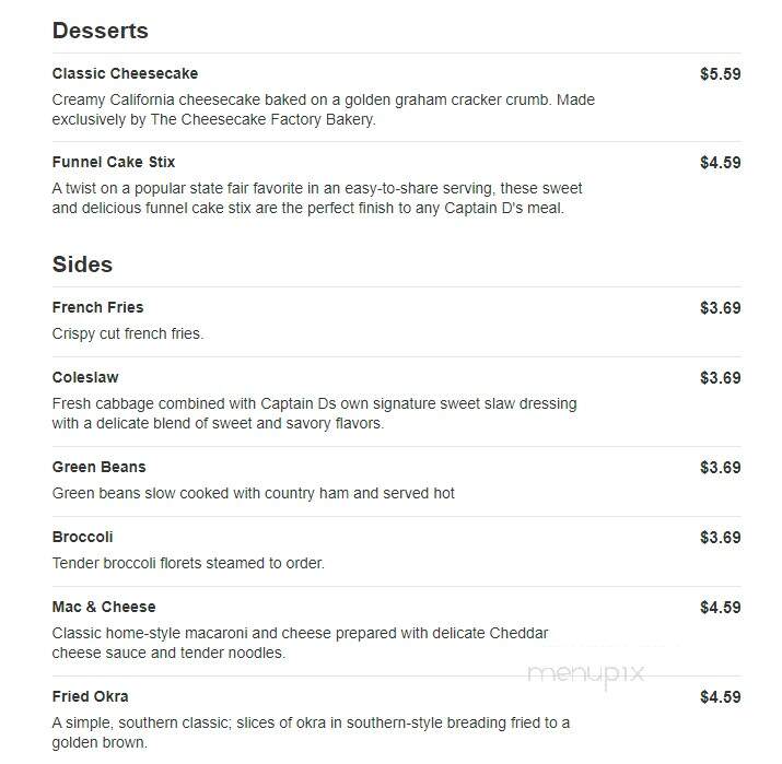 Captain D's Seafood - Douglas, GA menu_pic