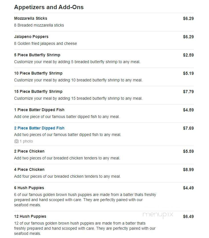 Captain D's Seafood - Buford, GA menu_pic
