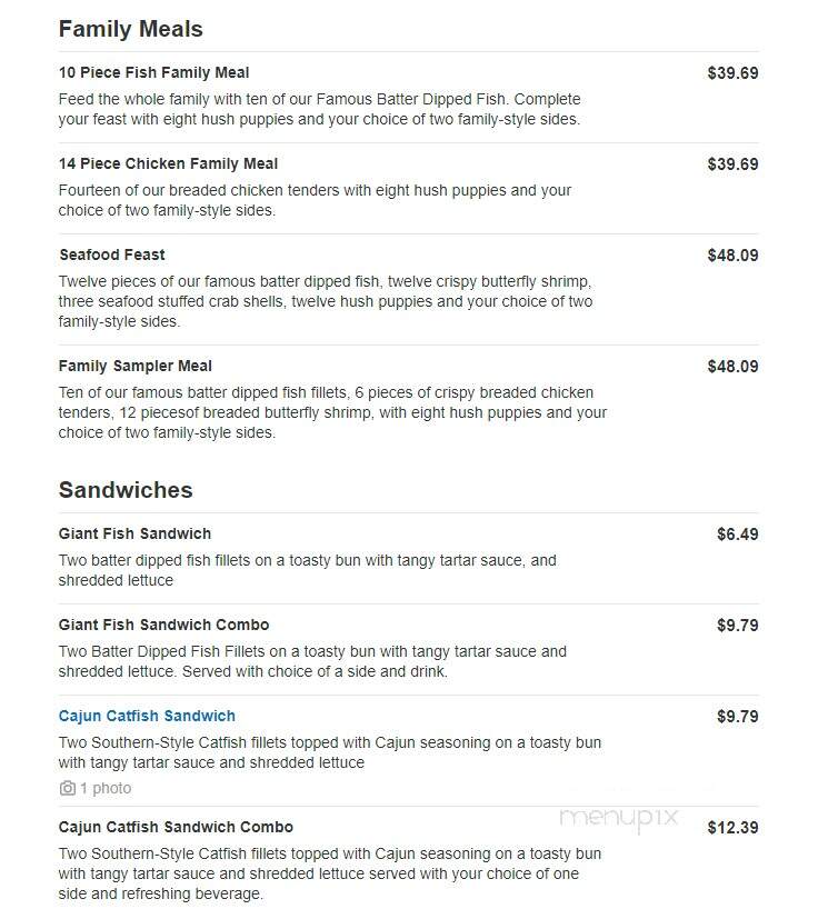 Captain D's Seafood - Buford, GA menu_pic